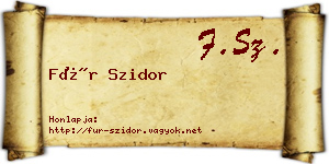 Für Szidor névjegykártya